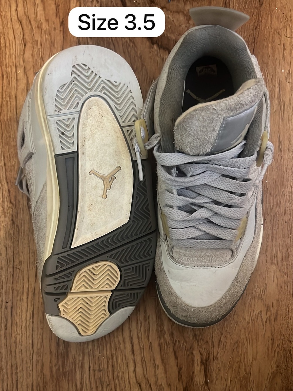 Jordan Grey Suede Sneakers with Cream Accents